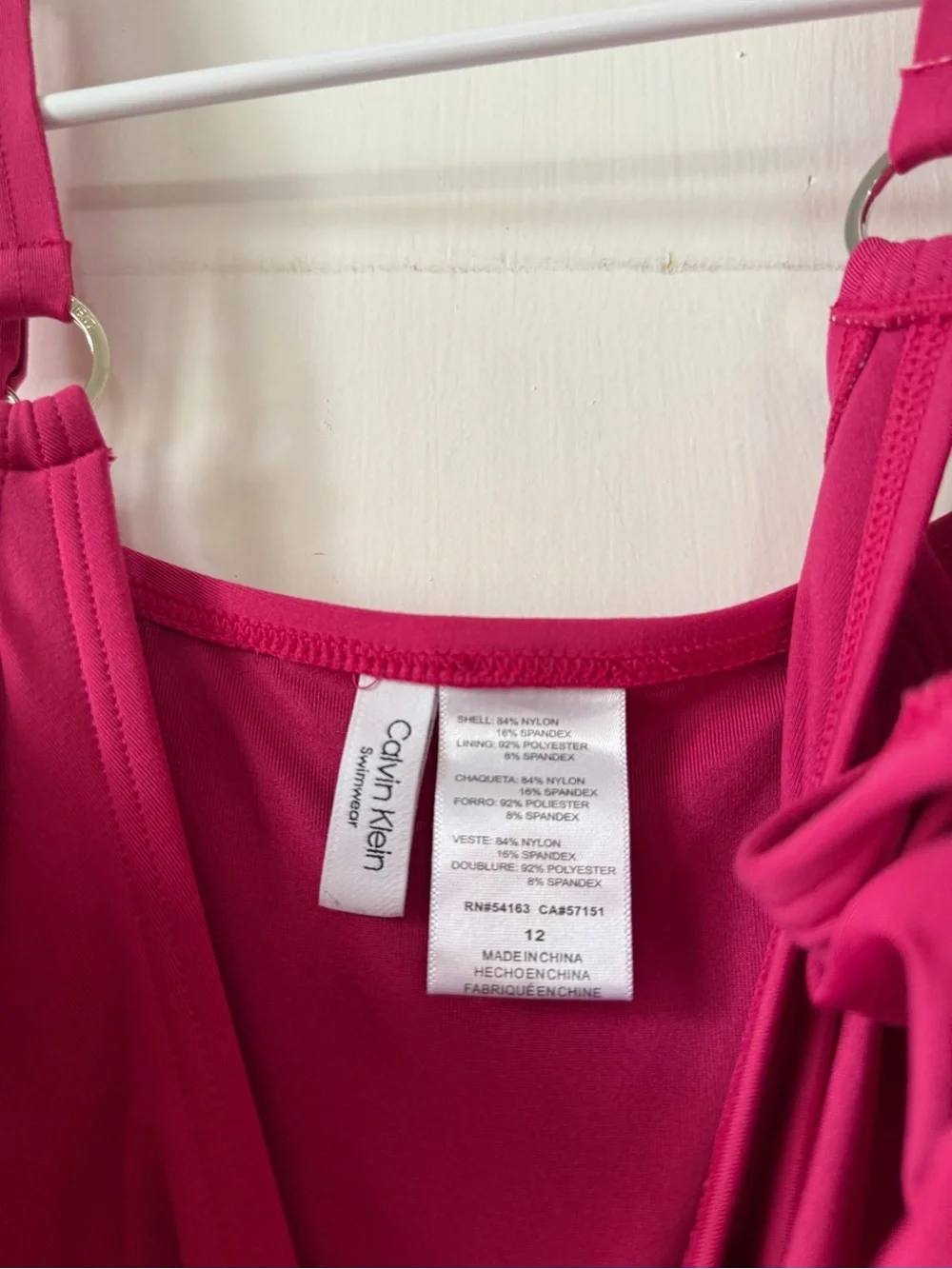 Calvin Klein Hot Pink One-Piece Swimsuit size 12